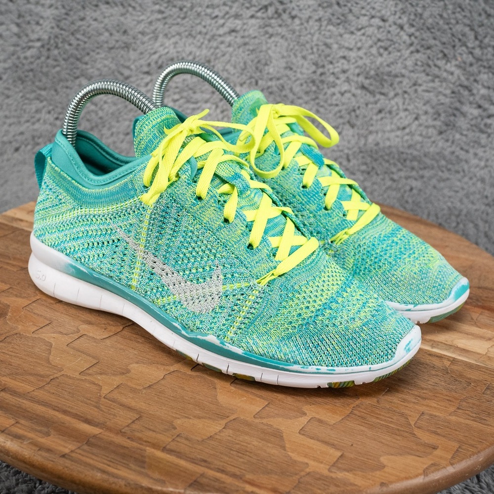 Nike Free TR Flyknit Women's Size 6 Running Shoes Turquoise Green 718785-400
